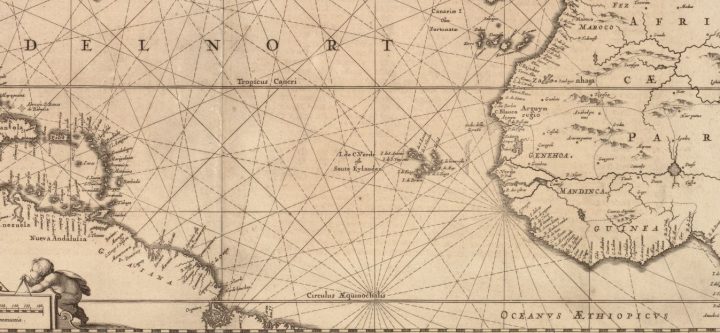 Старинная карта Атлантики